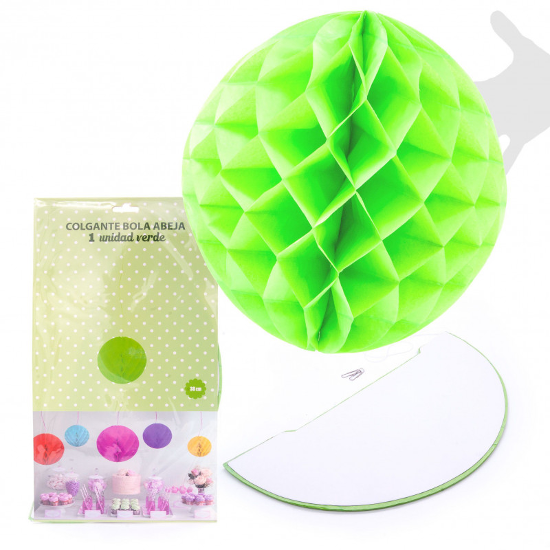 Boule abeille 1u.38cm verte