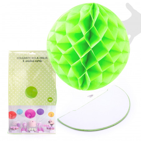 Boule abeille 1u.38cm verte