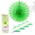 Ensemble de 3 pompons décoratifs verts à suspendre de 40 cm.