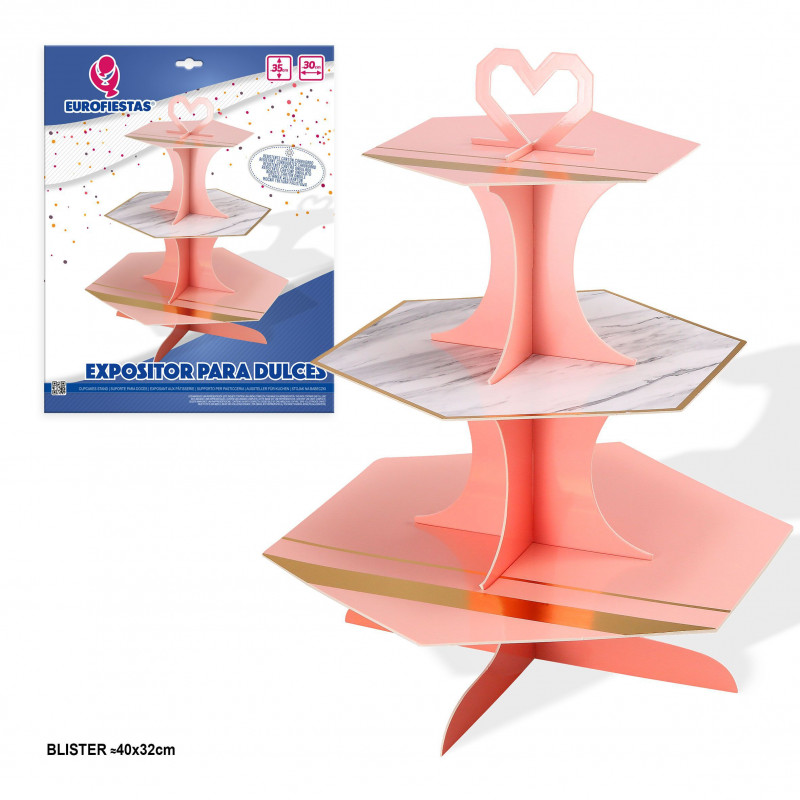 Exposant de bonbons polygonal rose pastel