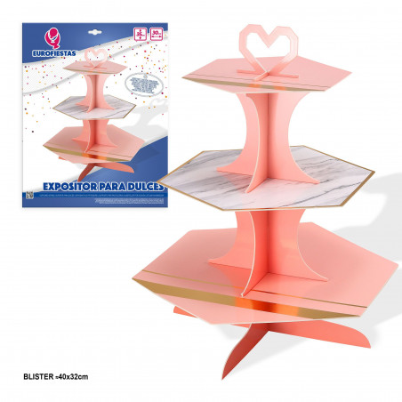 Exposant de bonbons polygonal rose pastel