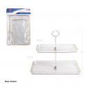 Exposant en plastique rectangulaire 2 étages 33x23+28x16cm