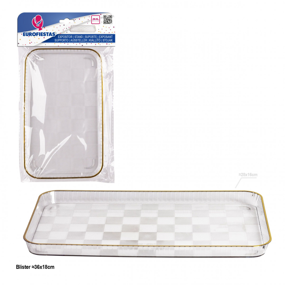 Plateau en plastique rectangulaire 28x16cm gr