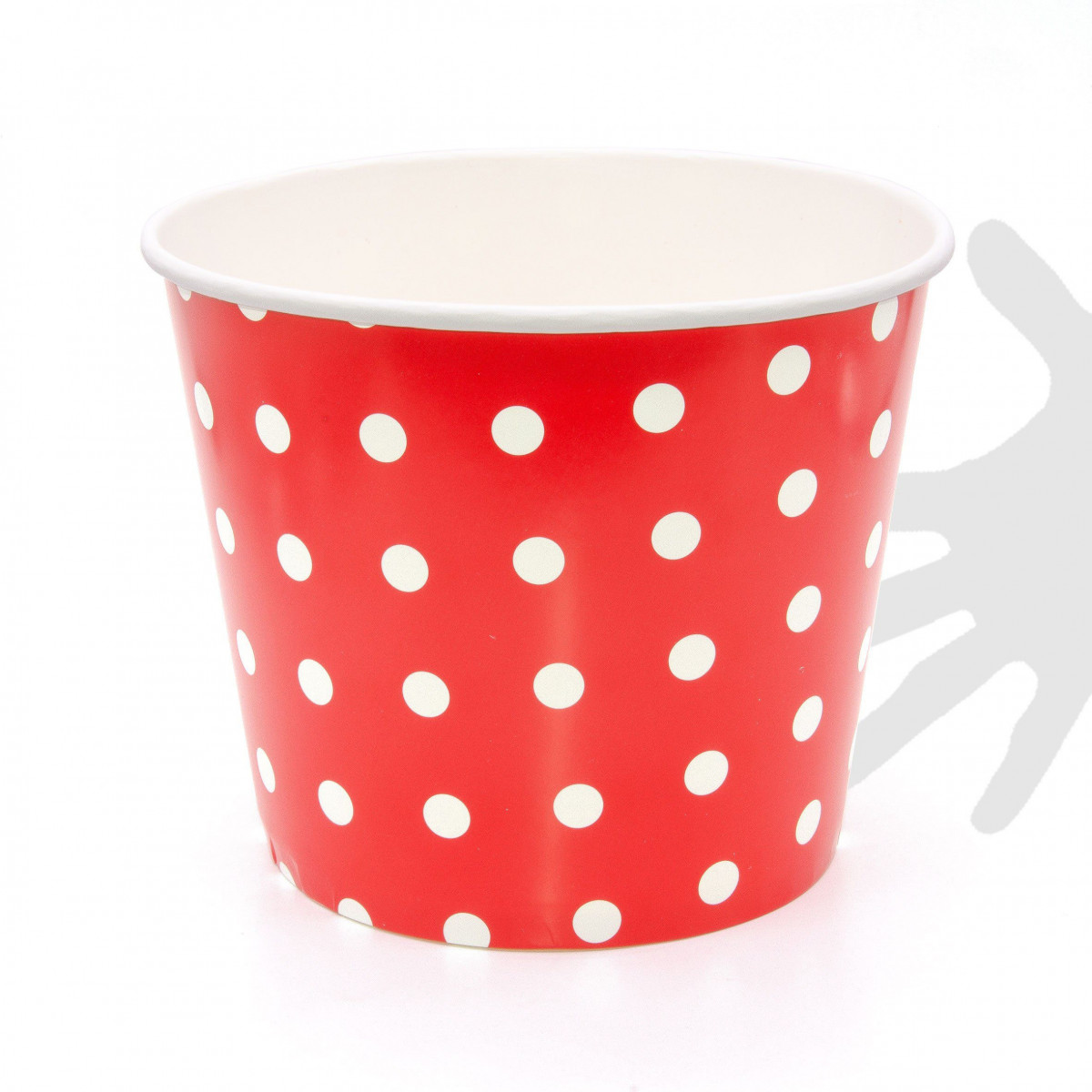 Cubo à popcorn à pois