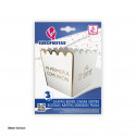 Boîte de pop-corn petit 3pcs communion blanc et or