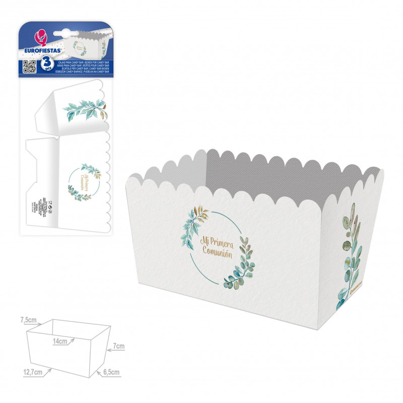 Pack de 3 boîtes de pop-corn pour ma première communion