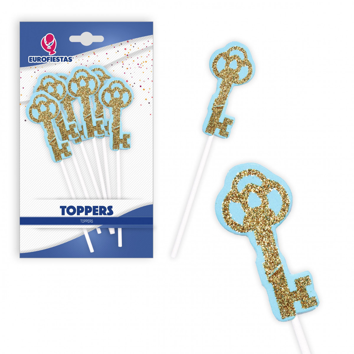 "Topper clé bord bleu"