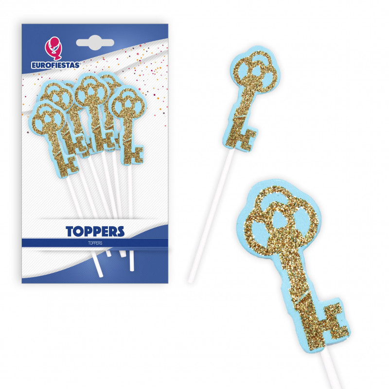 "Topper clé bord bleu"