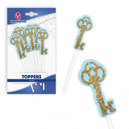 "Topper clé bord bleu"