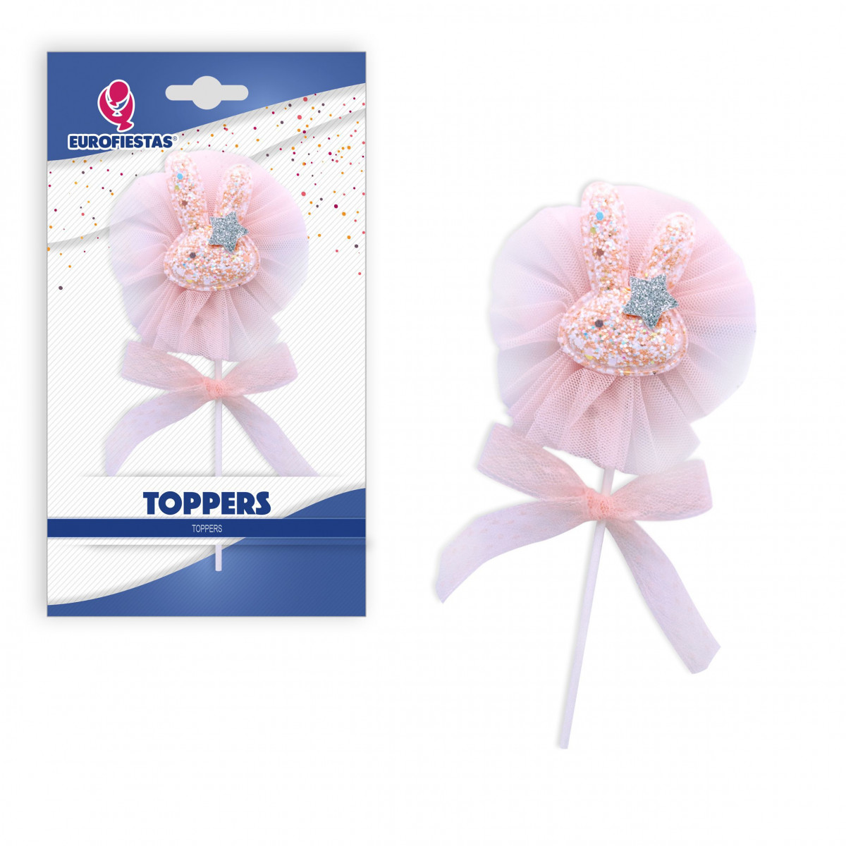 Topper lapin pailleté rose