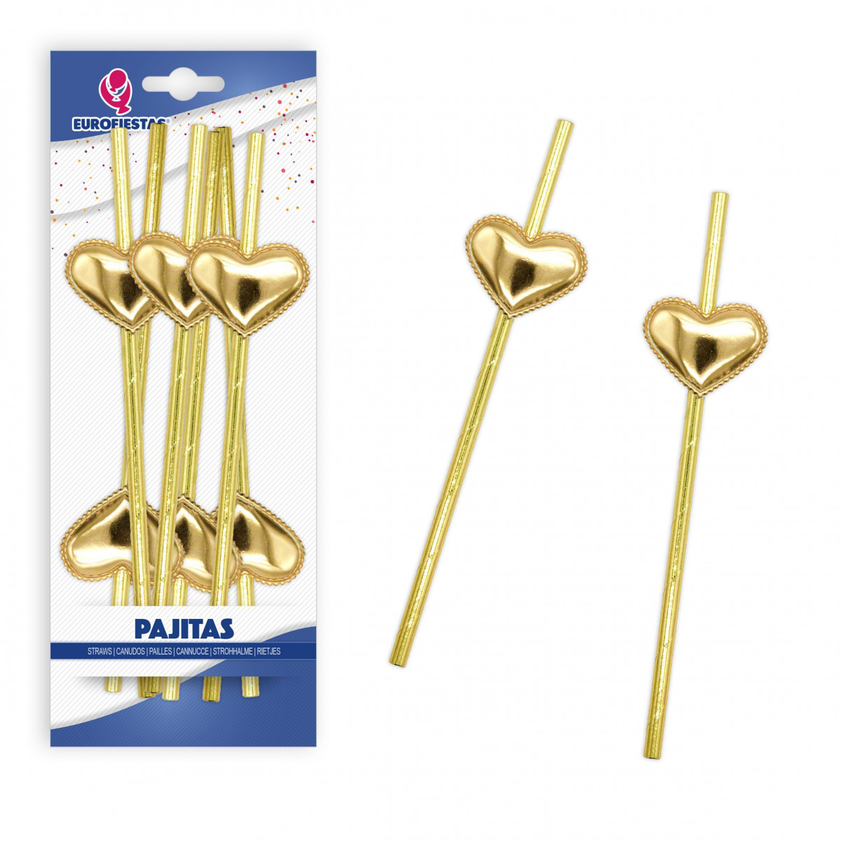 Pailles coeur doré
