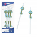 Paille clé or bleu