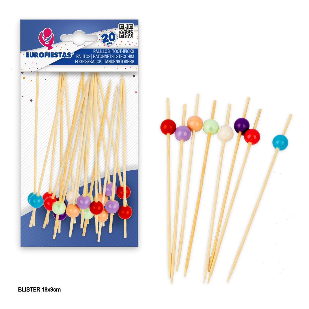 20 bâtons de boules colorées de 12 cm