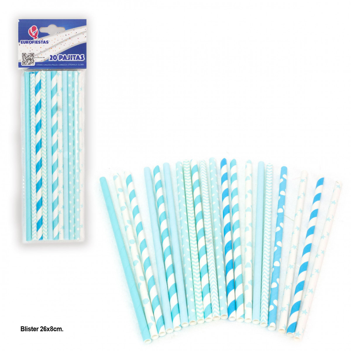 Pailles 20 bleues