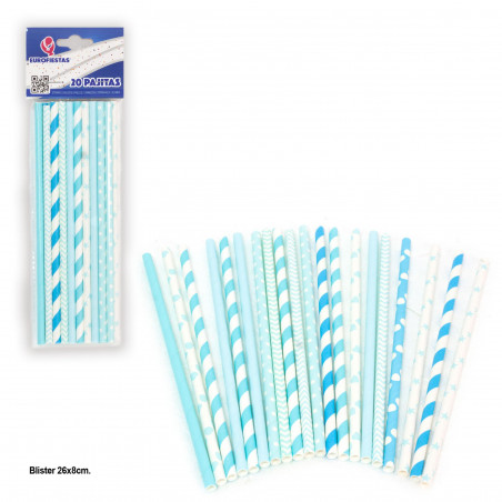 Pailles 20 bleues