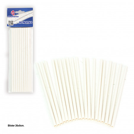 20 pailles blanches