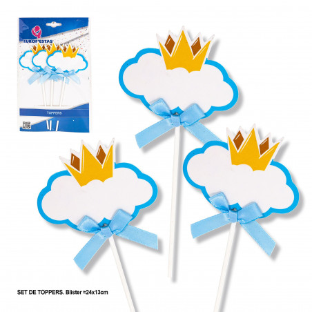 Décorations de nuages à couronne bleue