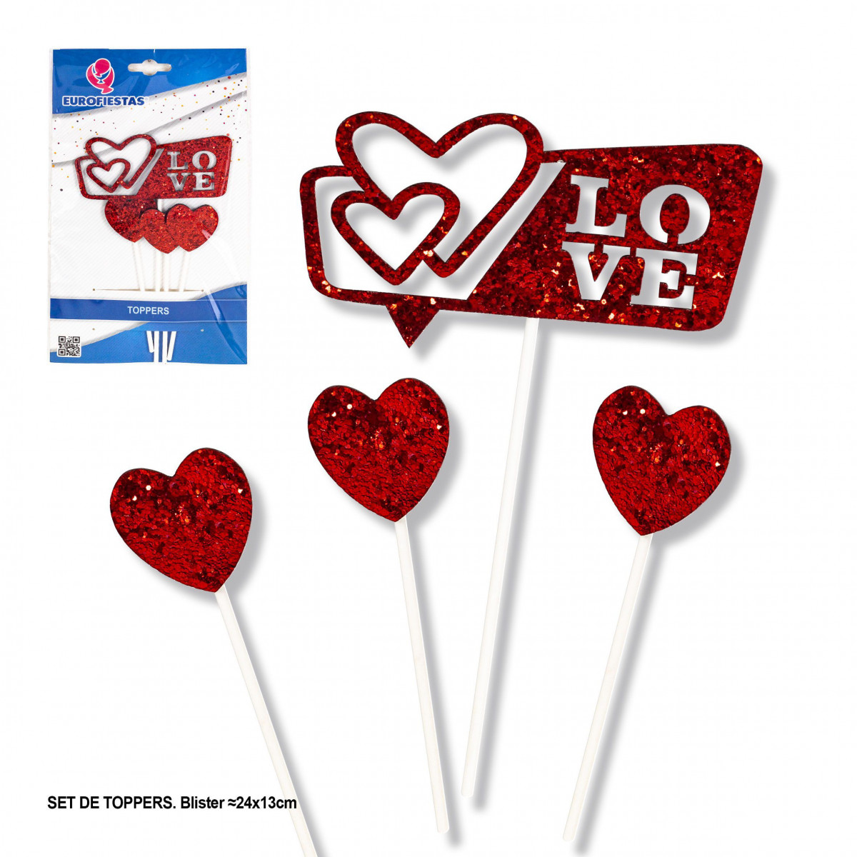 Décorations de cœurs d'amour rouges et creux