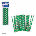 Pailles en papier avec design de football Pack de 20 pour fêtes