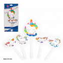 Topper licornes couleurs vives 5pcs