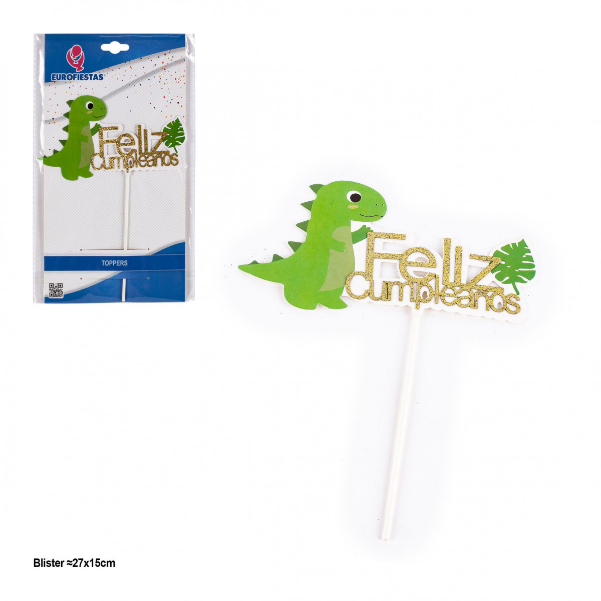 Joyeux anniversaire Dinosaure Topper Feuille verte