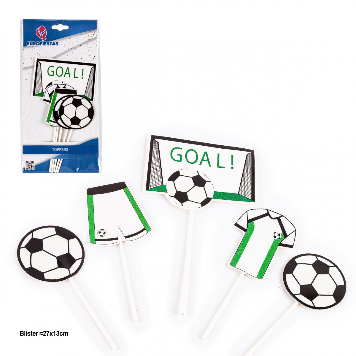 Toppers de Football Pack de 5 Décorations pour Gâteaux, Cupcakes et Desserts
