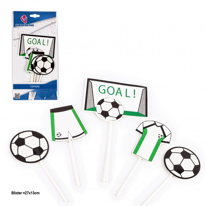 Toppers de Football Pack de 5 Décorations pour Gâteaux, Cupcakes et Desserts