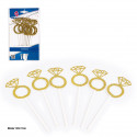 Topper bagues avec diamant paillettes or 6pcs
