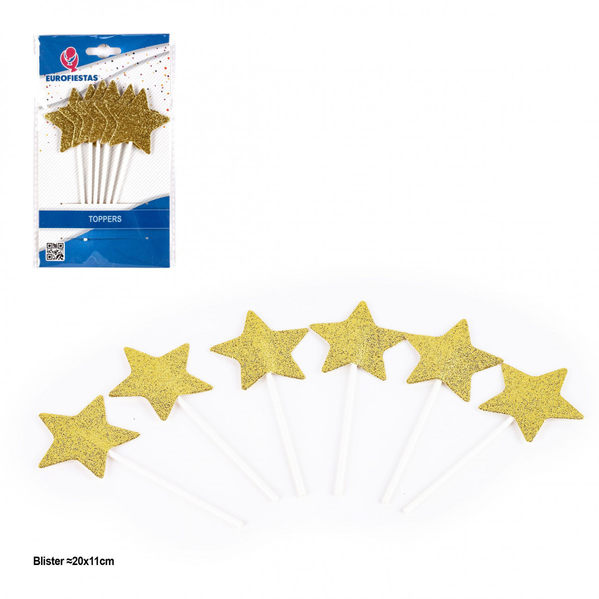 Garniture étoiles paillettes dorées 6pcs