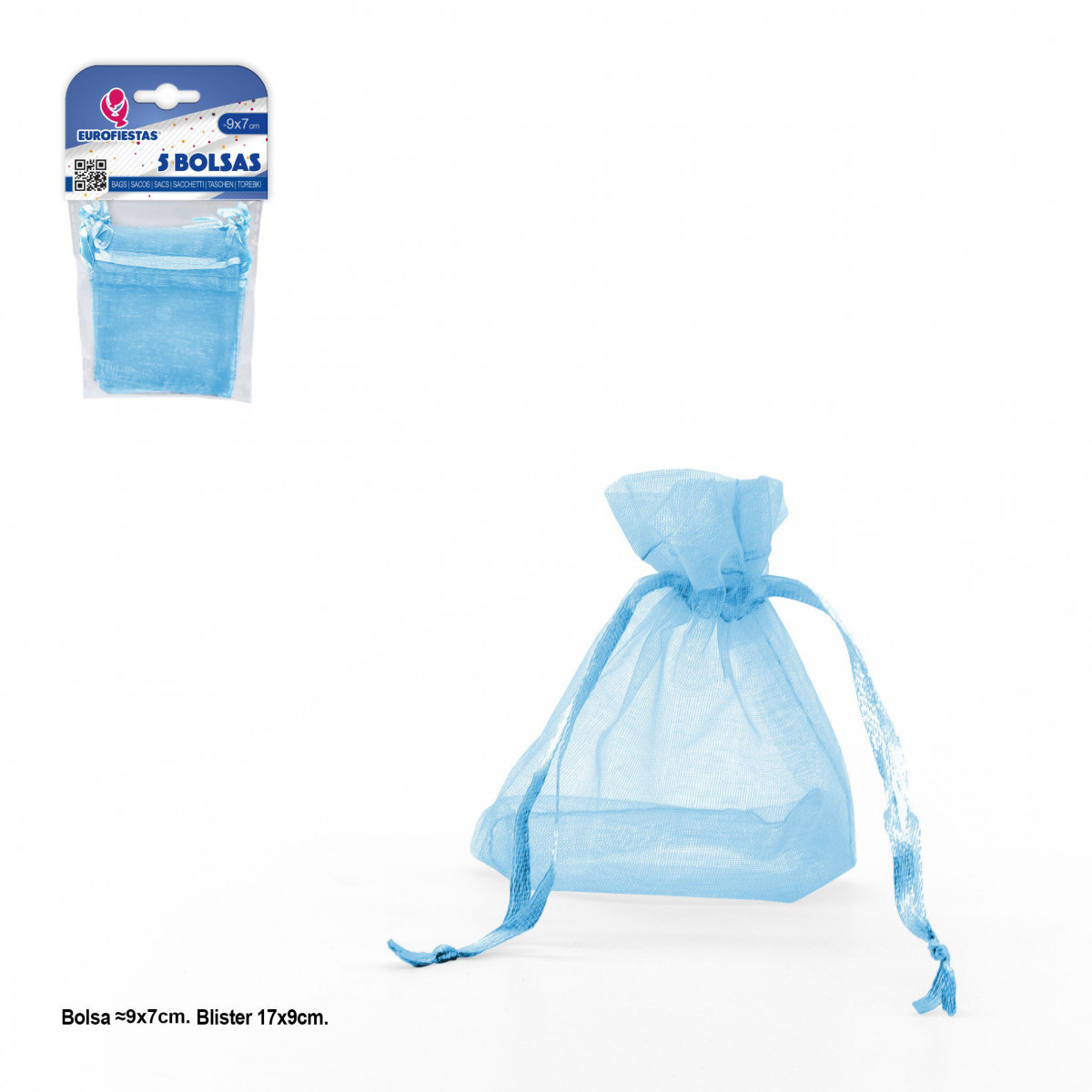Sac en polyester 5 90x70mm céleste