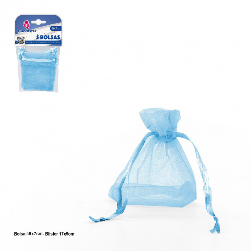 Sac en polyester 5 90x70mm céleste