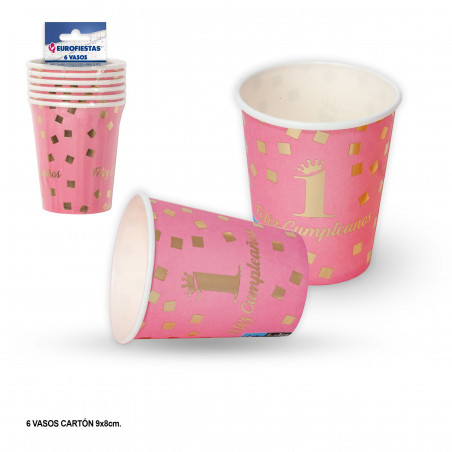 Vase de collection heureux 1er anniversaire rose
