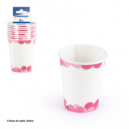 Verre 8 choux coeurs roses amour