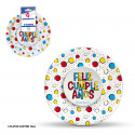 Assiette 18cm collection pois colorés joyeux anniversaire