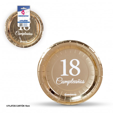 Assiette 18cm collection or 18ème anniversaire