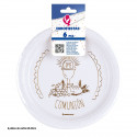 Assiette 6pcs 23cm col communion bodegon calice or