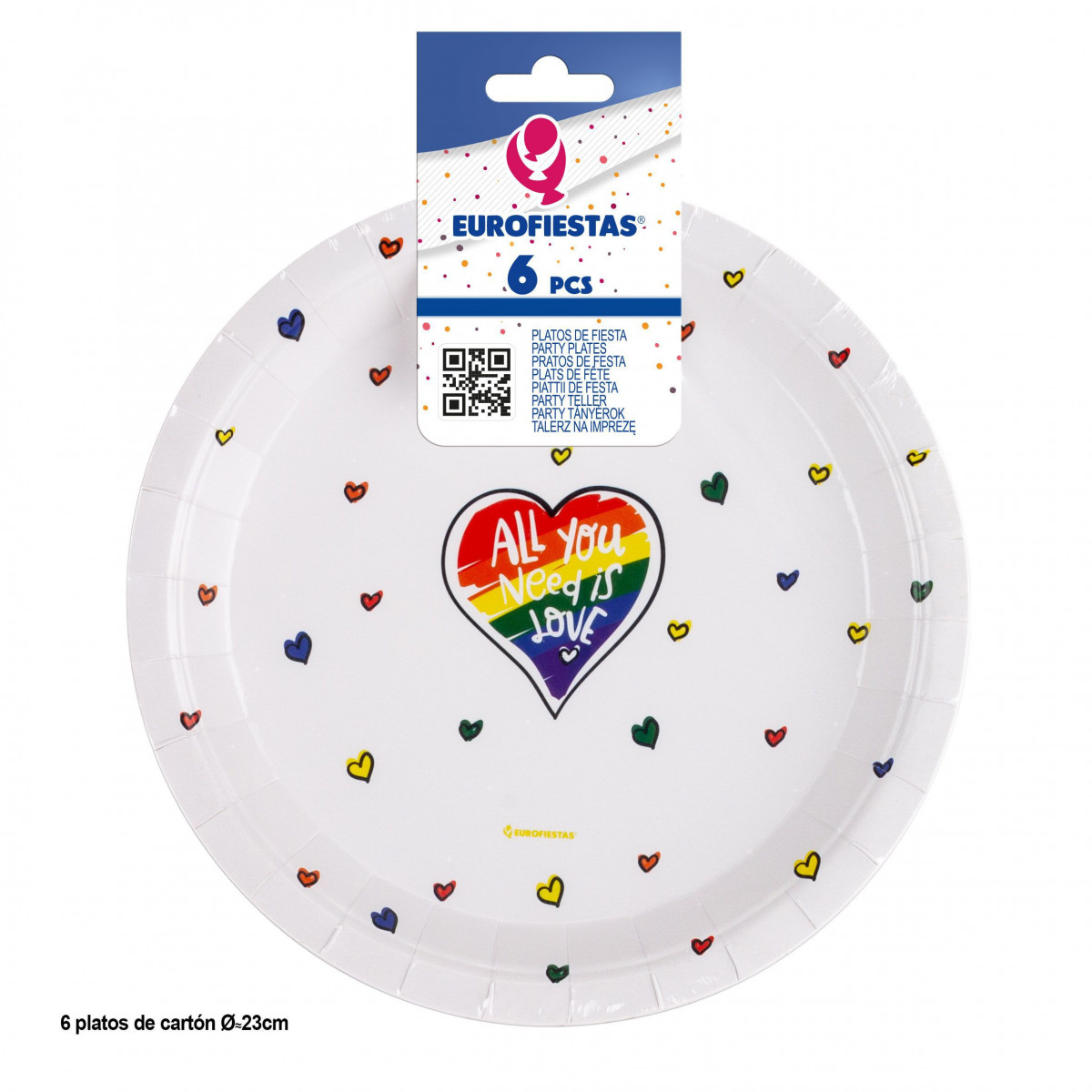 Assiette 6 pièces 23 cm col tout ce dont vous avez besoin c'est de l'amour et de la fierté