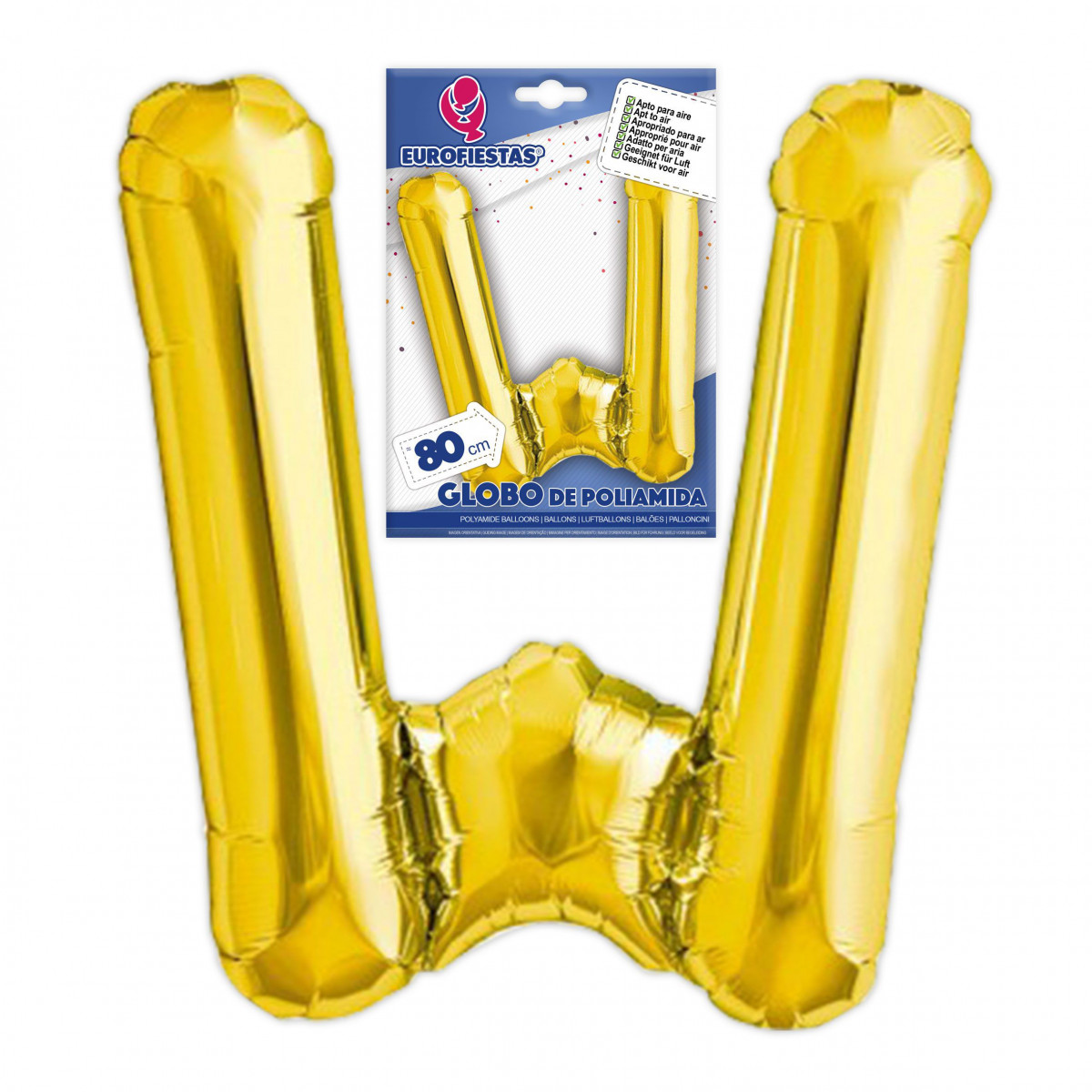 Ballon en foil lettre w hauteur 80 cm.