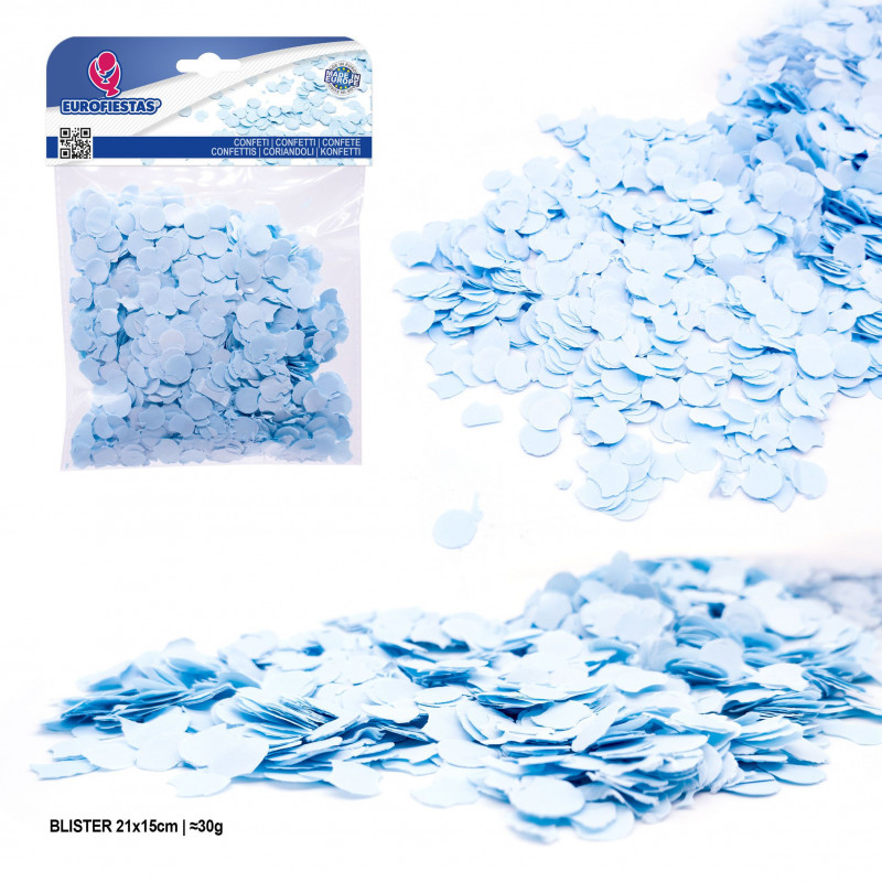 Blister de confettis 30gr bleu clair