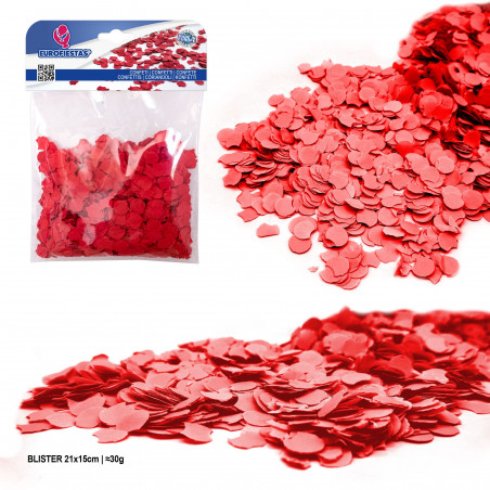 Blister de confettis 30gr rouge