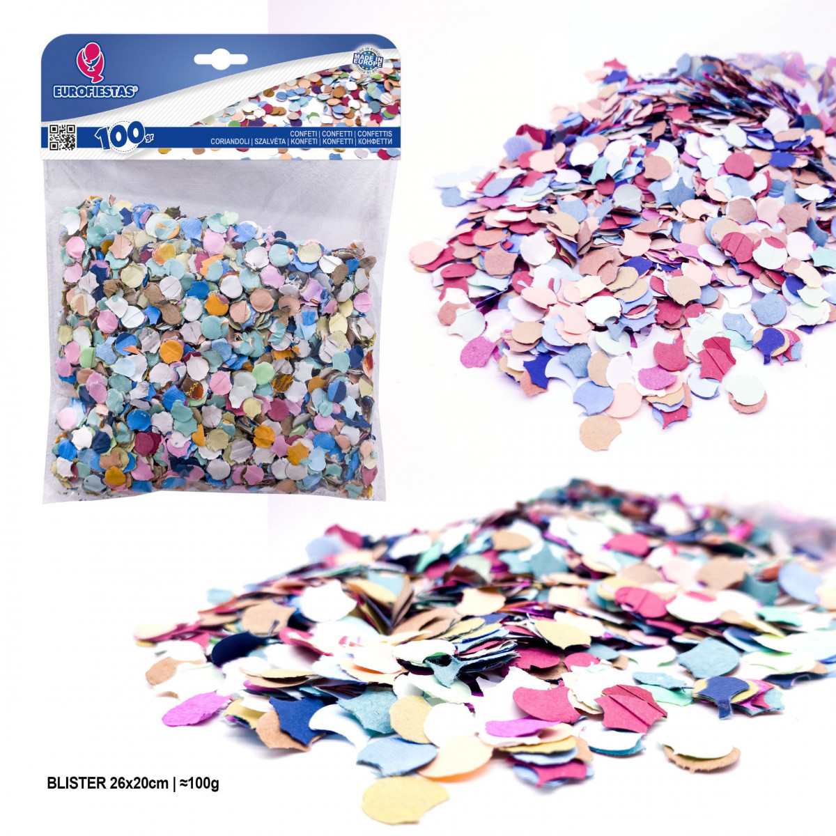 Confetti blister 100g arc-en-ciel