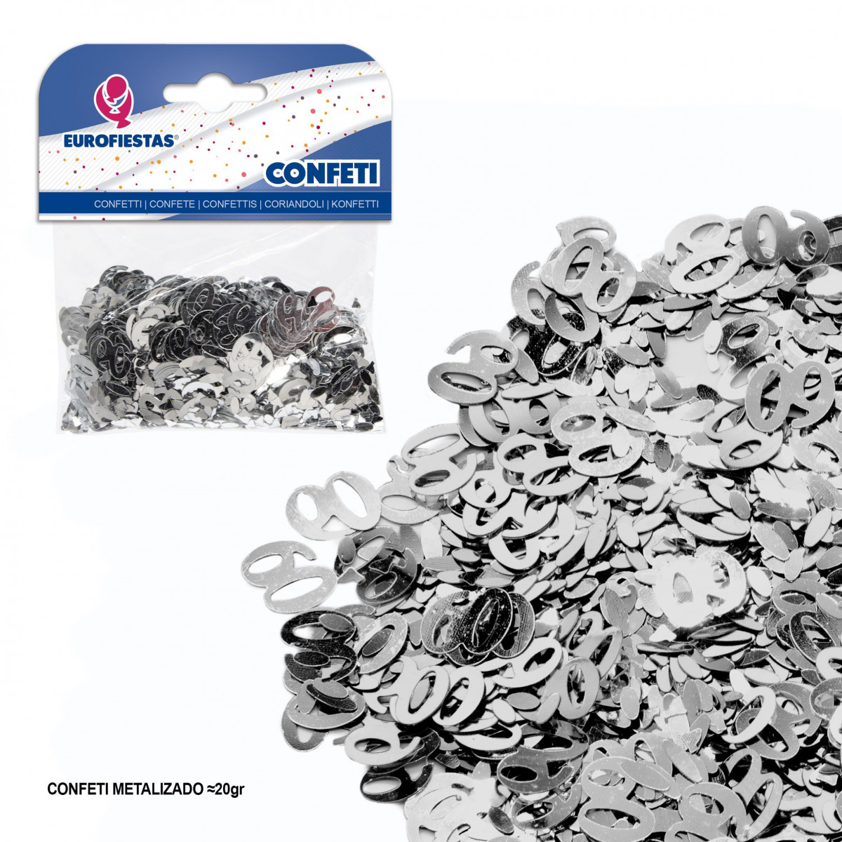Confettis scintillants 60 argent