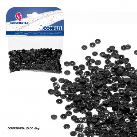 Confettis de paillettes noires brillantes