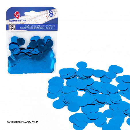 Confettis métalliques 15mm 15g bleu