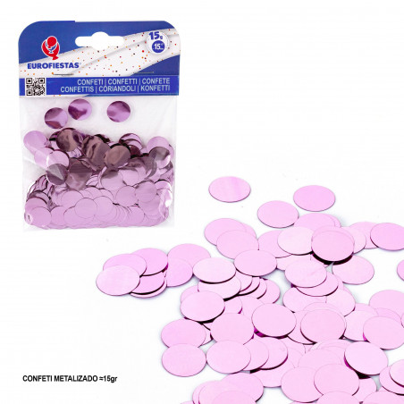 Confettis métalliques 15mm 15g rose