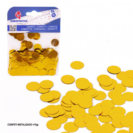 Confettis métalliques 15mm 15g doré
