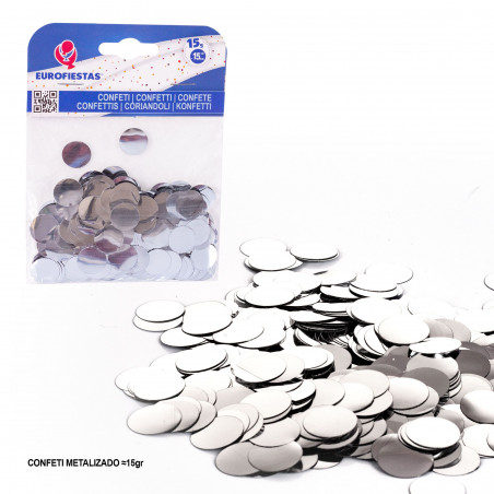 Confettis métalliques 15mm 15g argent
