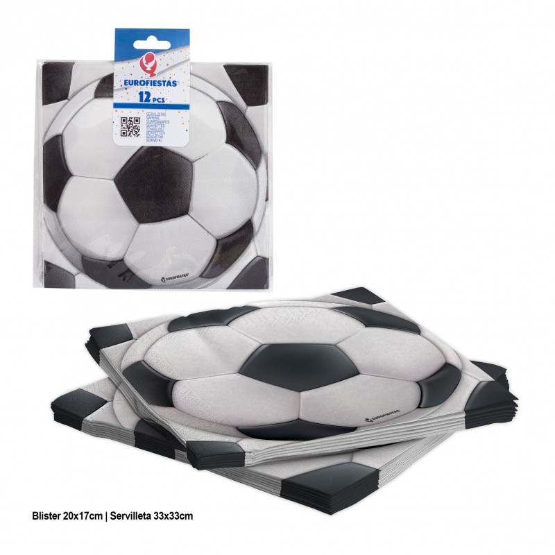 Serviettes de Football Pack de 12 pour Fêtes Thématiques et Anniversaires