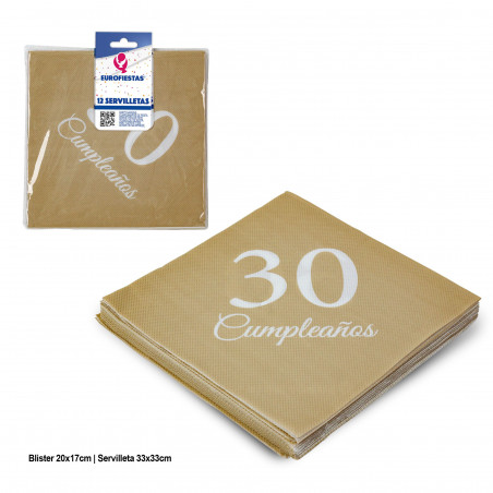 Serviettes collection or 30e anniversaire