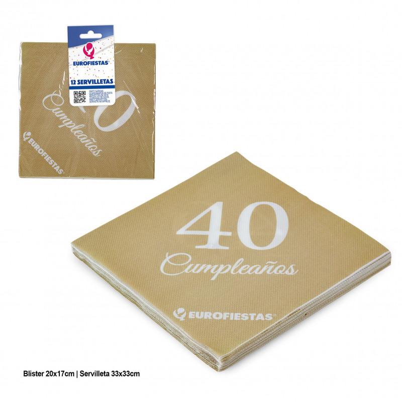 Serviettes collection or 40e anniversaire